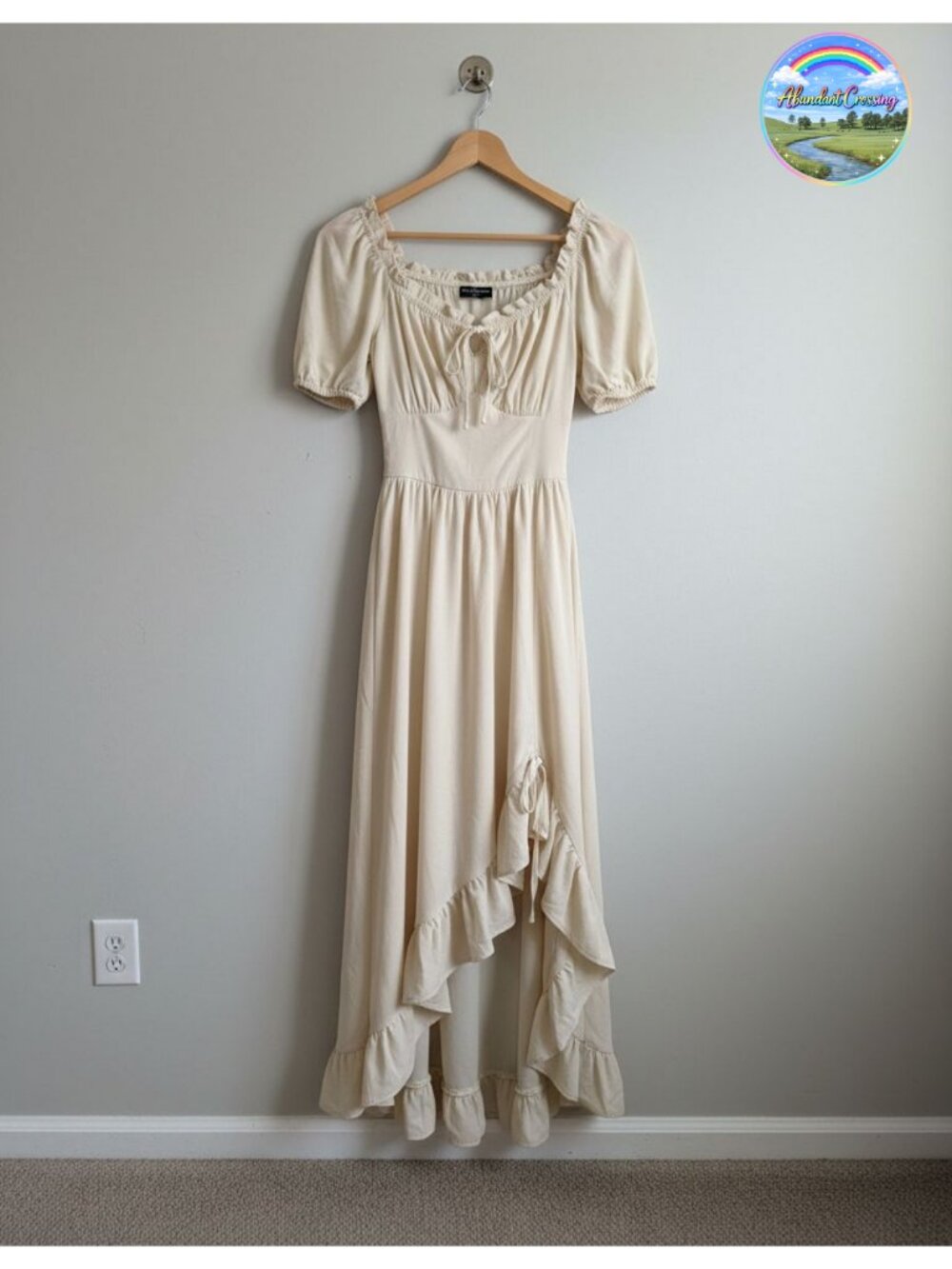 Renaissance Corset Dress High Low Victorian Costume Off Shoulder